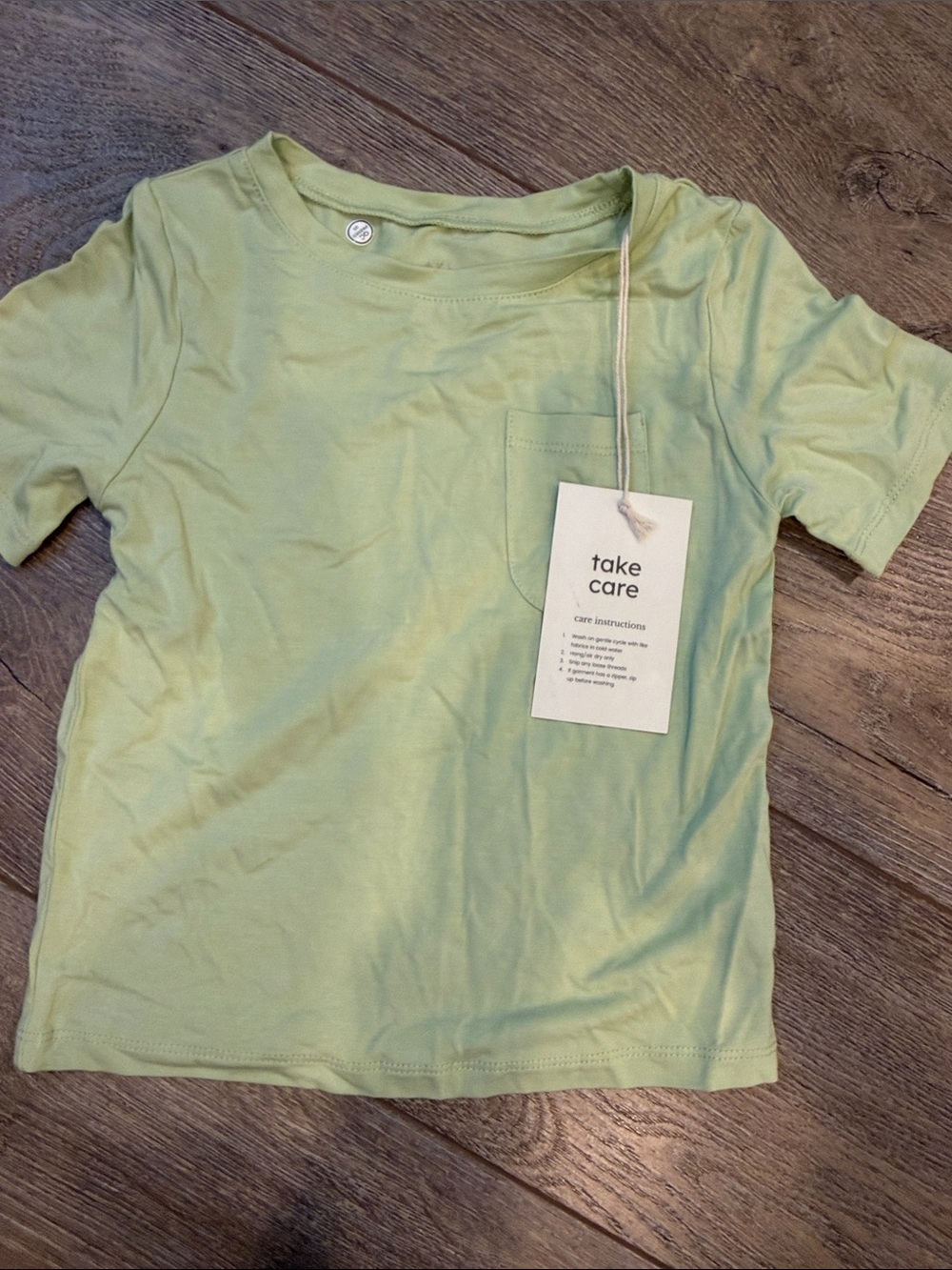 Kids Short Sleeve Pocket Tee - Light Green